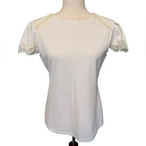 Ann Taylor | Ivory Short Sleeve Top | Sz S